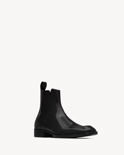 Saint Laurent Vadim Polished-leather Chelsea Boots In Black