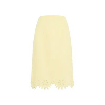 Shop Bottega Veneta Grainy Viscose English Embroidery Skirt