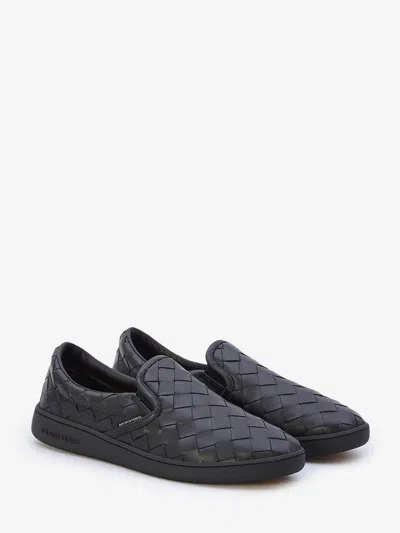Bottega Veneta Sawyer Blue Slip-on Sneakers With Logo Detail And Intreccio Motif In Leather Man