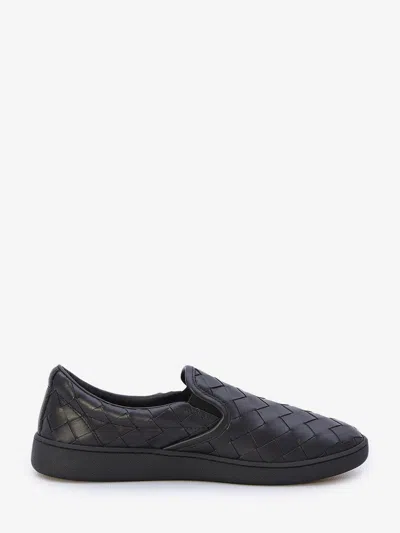 Bottega Veneta Sawyer Blue Slip-on Sneakers With Logo Detail And Intreccio Motif In Leather Man