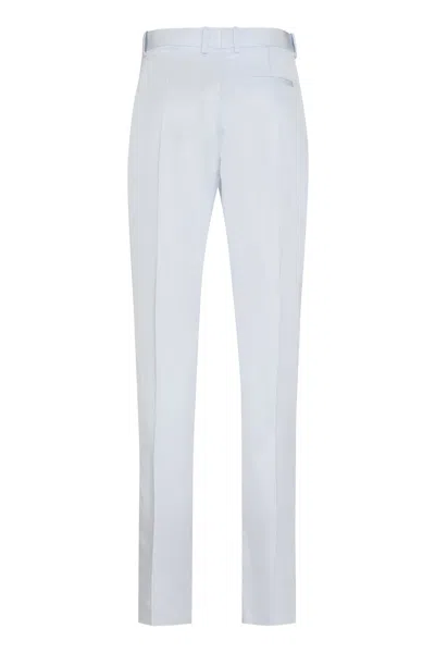 Bottega Veneta Pantalone In Twill Azzurro Pastello Donna