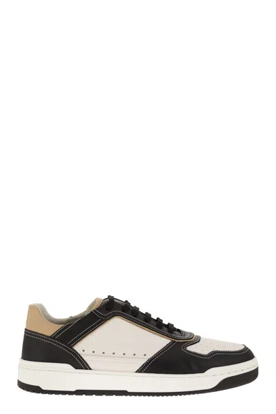 Brunello Cucinelli Colour-block Panelled Leather Sneakers