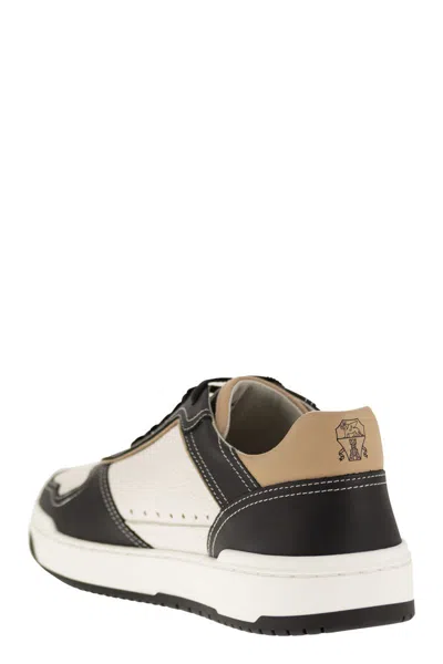 Brunello Cucinelli Colour-block Panelled Leather Sneakers