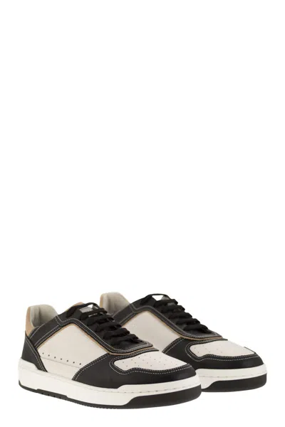 Brunello Cucinelli Colour-block Panelled Leather Sneakers