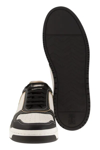 Brunello Cucinelli Colour-block Panelled Leather Sneakers