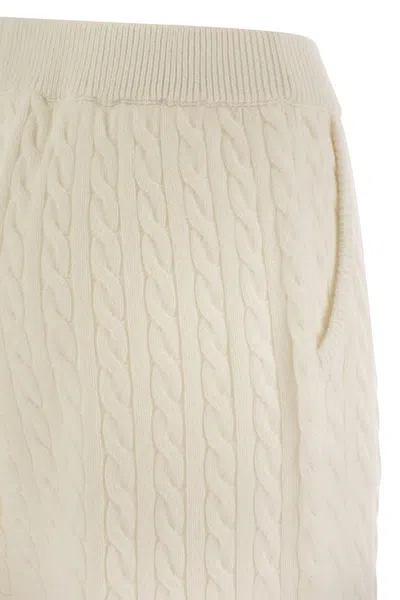 Brunello Cucinelli Women's Cashmere Cable Knit Trousers