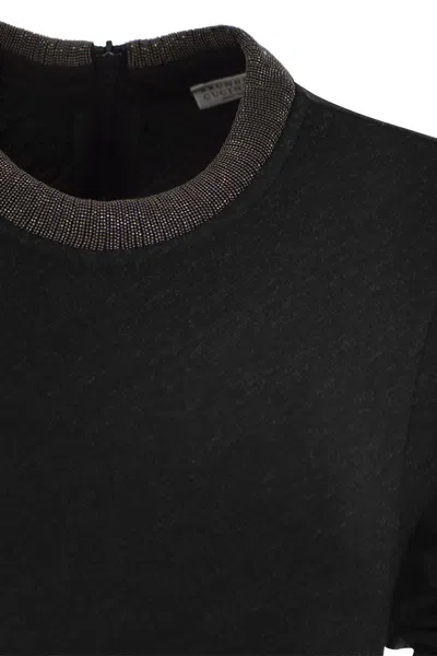 Brunello Cucinelli Elegant Wool Midi Dress With Monili Detail