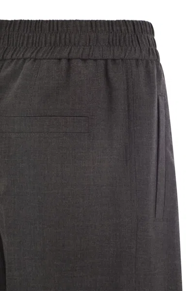 Brunello Cucinelli Women Loose Track Trousers In Virgin Wool Organza
