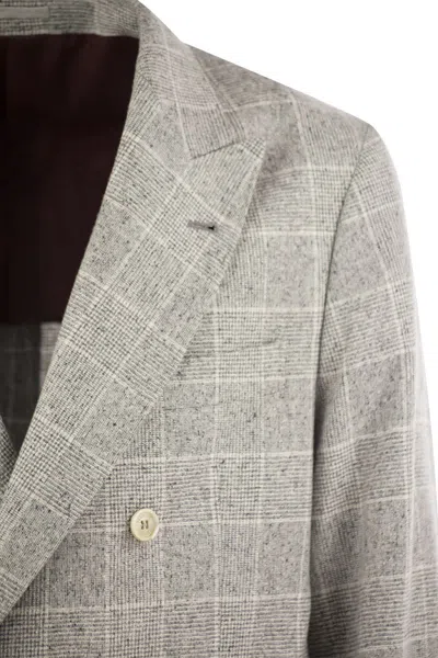 Brunello Cucinelli Prince Of Wales Checked Silk-blend Blazer