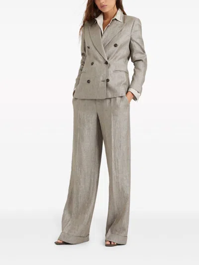 Brunello Cucinelli Pressed-crease Wide-leg Trousers