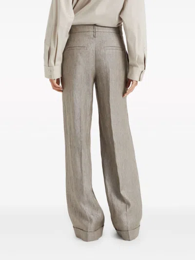 Brunello Cucinelli Pressed-crease Wide-leg Trousers
