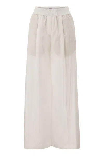 Brunello Cucinelli Women's Loose Fit Cotton Trousers
