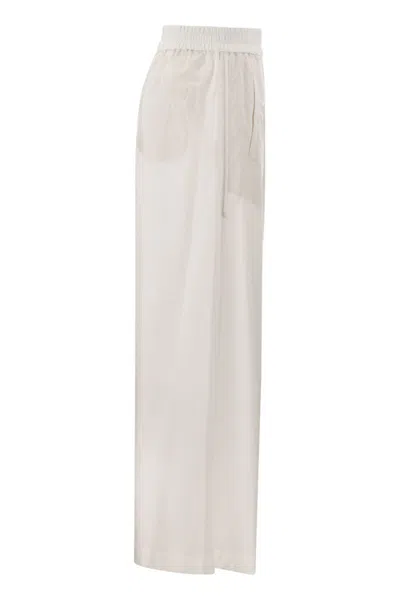 Brunello Cucinelli Women's Loose Fit Cotton Trousers