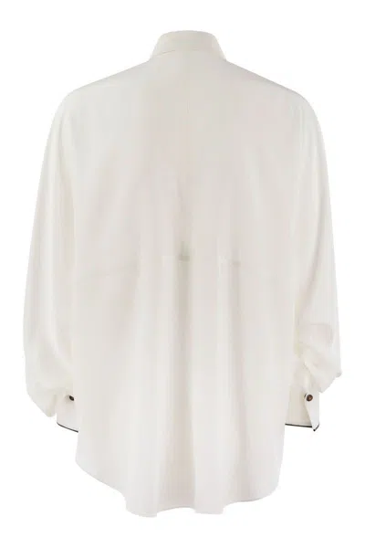 Brunello Cucinelli Elegant Silk Snap-front Shirt With Pockets
