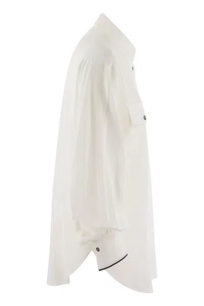 Brunello Cucinelli Elegant Silk Snap-front Shirt With Pockets
