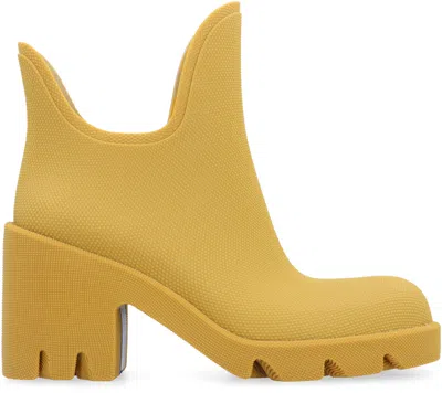 Burberry Woman Ankle Boots Mustard Size 8 Rubber