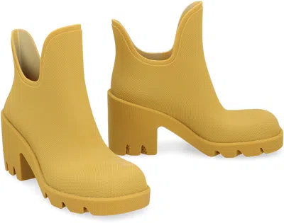 Burberry Woman Ankle Boots Mustard Size 8 Rubber