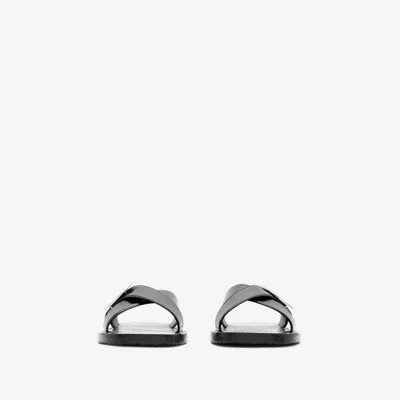Burberry Stripe Shield Ekd Leather Sandals