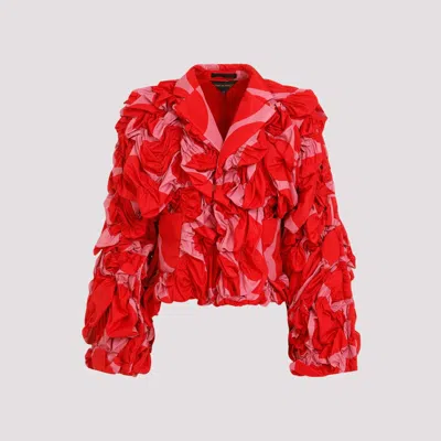 Shop Comme Des Garçons Floral-appliqué Jacket