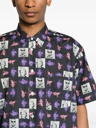 Comme Des Garçons Shirt Andy Warhol Printed Cotton Poplin Shirt