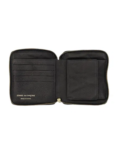 Comme Des Garçons Textured Black Cowhide Zip Wallet