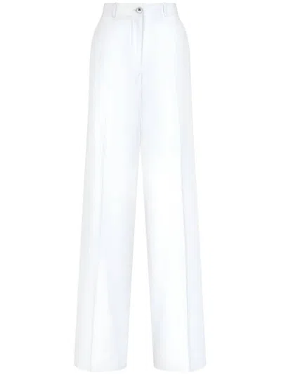 Dolce & Gabbana High-waisted Cotton-blend Pallazo Pants