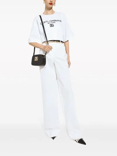 Dolce & Gabbana High-waisted Cotton-blend Pallazo Pants