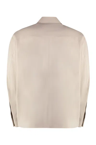 Dolce & Gabbana Collared Technical Fabric Overshirt With Front Pockets