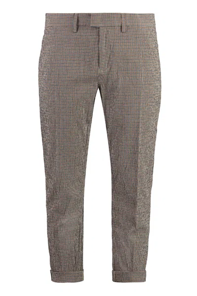 Dondup Cotton Trousers With Belt Loops And Cuffed Hem