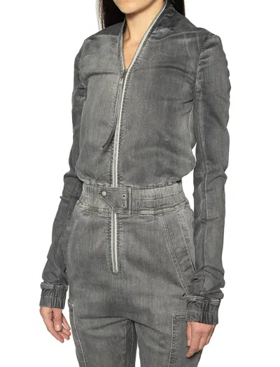 Drkshdw Grey Denim Overalls For Women