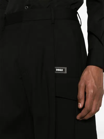Dsquared2 Pleated Virgin Wool Cargo Shorts