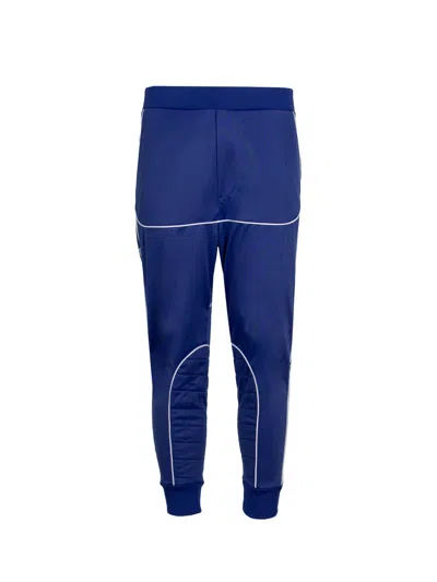 Dsquared2 Royal Blue Quilted Panel Tapered Track Pants For Men
