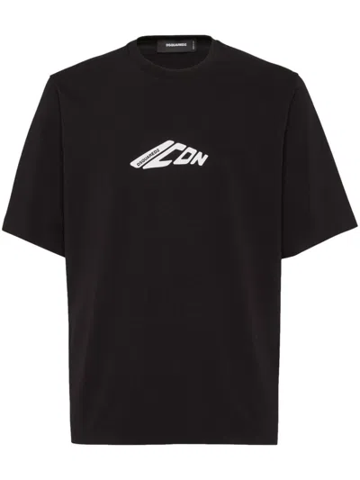 Dsquared2 Black T-shirt With Contrasting Icon Print
