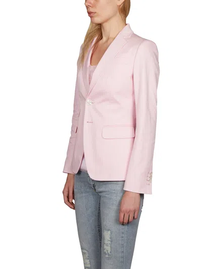 Dsquared2 Pink Two Button Stretch Cotton Jacket For Women
