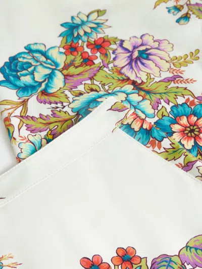 Shop Etro Pantalon Blanco Estampado Flores