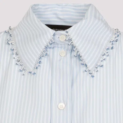 Fabiana Filippi Light Blue Cotton Mini Dress
