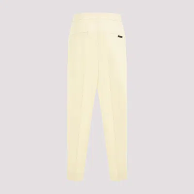 Fear Of God Single Pleat Tapered Cream Wool Trousers
