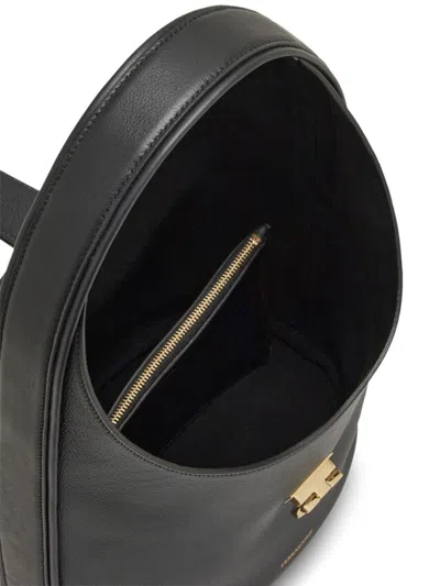 Ferragamo Black Calf Leather Shoulder Bag For Women