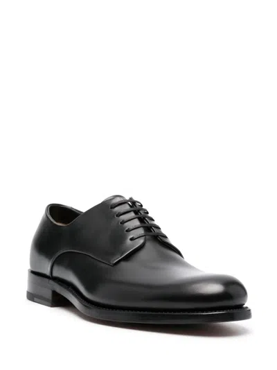 Ferragamo Stylish Men's Grey Calf Leather Loafers For Fall/winter 2023
