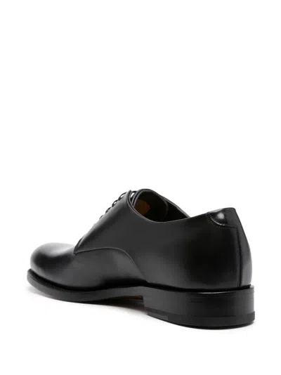 Ferragamo Stylish Men's Grey Calf Leather Loafers For Fall/winter 2023