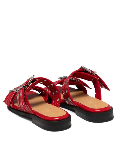 Ganni Buckle-fastening Patent-finish Slides