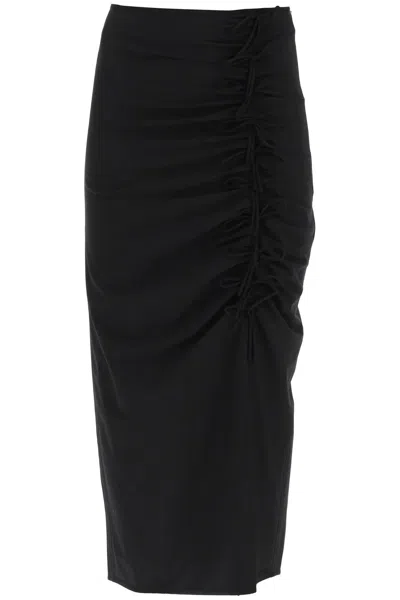 Ganni Drapey Melange Midi Skirt