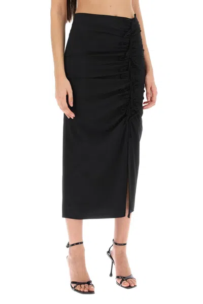 Ganni Drapey Melange Midi Skirt