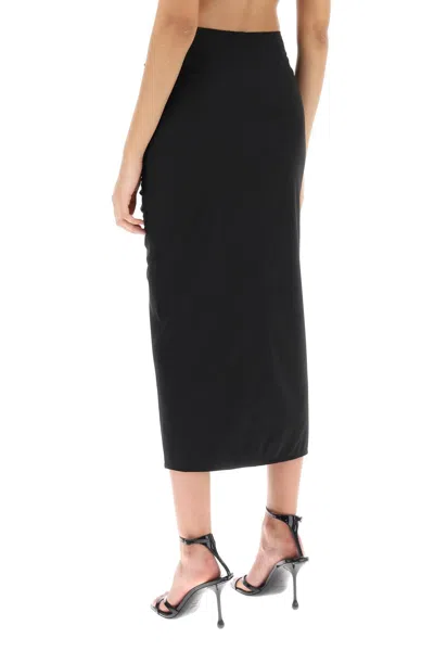 Ganni Drapey Melange Midi Skirt