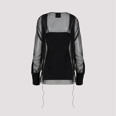 Givenchy Silk Shirt With V-neckline And Draped Lace-up Details