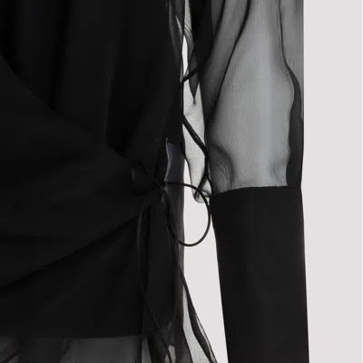Givenchy Silk Shirt With V-neckline And Draped Lace-up Details
