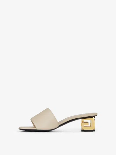 Givenchy Chic Cube Flat Sandals 45mm In Natural Beige