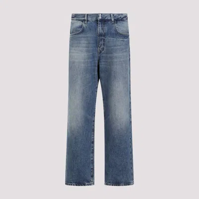 Givenchy Logo Plaque Straight-leg Jeans In Blue