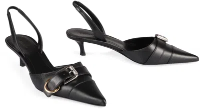 Givenchy Voyou Buckled Textured-leather Slingback Pumps