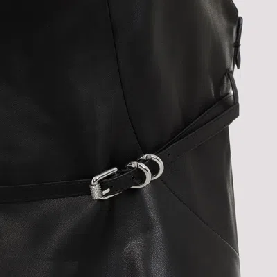 Givenchy Leather Sleeveless Belted Mini Dress